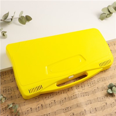 Металлофон музыкальный инструмент Music Life, 25 тонов, футляр, 2 палочки, желтый