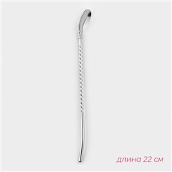 Набор ложек-трубочек барных Доляна, длина 22 см, 6 шт., нержавеющая сталь, серебристый