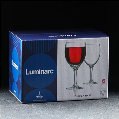 Бокалы для вина Luminarc «Элеганс», 350 мл, набор 6 шт., стекло, прозрачные