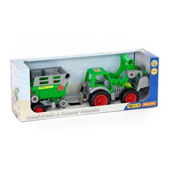 320884 Wader "Фермер-техник", трактор-погрузчик с полуприцепом №2 (в коробке)