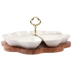 90029-135 Менажница на подставке 4 блюда 5пр керамика LR (х6)