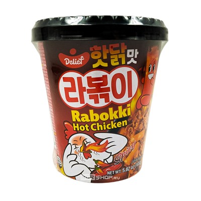 Рапокки со вкусом курицы в остром соусе Delief, Корея, 165 г Акция