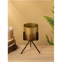 Кашпо на подставке «Малахит», 12×12×20 см, железо