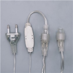 Гирлянда «Бахрома» 3 × 0.9 м, IP44, УМС, прозрачная нить, 232 LED, свечение белое, 220 В