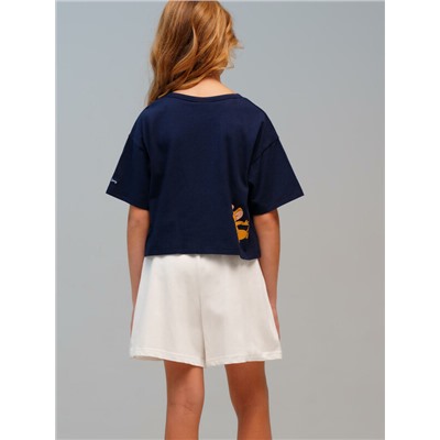 Комплект трикотажный для девочек: фуфайка (футболка), шорты