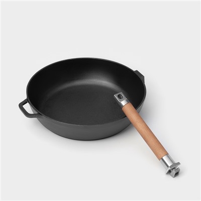 Сковорода высокая Wild Kitchen, d=28 см, съёмная ручка, индукция, чугун