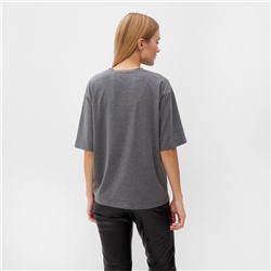 Футболка с кулиской женская MINAKU REGULAR FIT, серая, размер 42