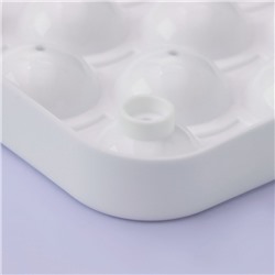 Форма для льда «Сфера», 16×12 см, 13 ячеек, цвет белый