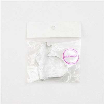 Форма для печенья Доляна «Зайка», металл, 7×5.5×2 см, серебристая