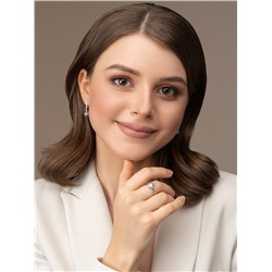 Серьги из серебра с фианитами родированные 925 пробы 2-274р200