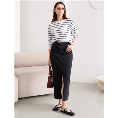 Джинсовая юбка из плотной эластичной джинсы 13OZ.