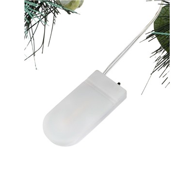 Декор настенный «Снежноягодник», 72×20 см, 18 LED, от батареек CR2032×2, свечение тёплое белое