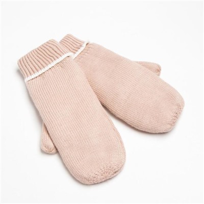 Варежки женские MINAKU однотонные, размер 6.5, бежевые