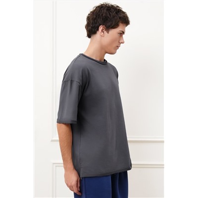 Мужская футболка оверсайз из футера двухнитки Happyfox