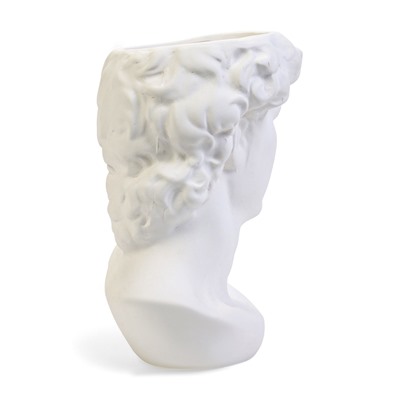 Декоративное кашпо для цветов «Голова Давида», 1.7 л, 16×12.7×23 см, керамика, белое