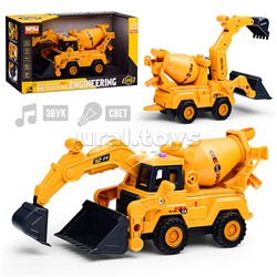 Экскаватор "Строитель" с бетономешалкой, в коробке