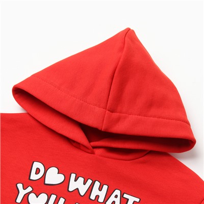 Джемпер с капюшоном «Крошка Я» Love, рост 62-68 см, красный