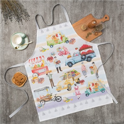Фартук Этель Food market 70×60 см, 100% хлопок, саржа 190 г/м²