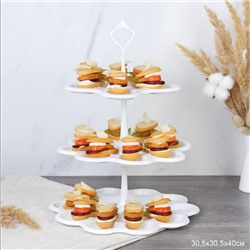 Ваза 3х ярусная для канапе 30,5х30,5х40 см / P3X /уп 36/