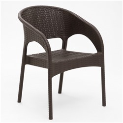 Кресло RATTAN Ola Dom, пластик, 58×62×80.5 см, коричневое