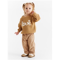 Брюки детские Крошка Я «Горошек», рост 74-80 см, бежевые