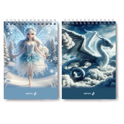 Блокнот A5 80л. клетка "Ледяное очарование" на гребне