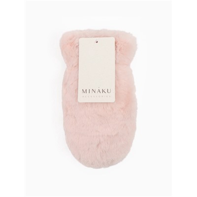 Варежки подростковые MINAKU, пушистые, 20 см, розовые