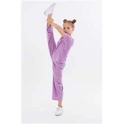 Летний костюм для девочки в рубчик-лапша Happyfox