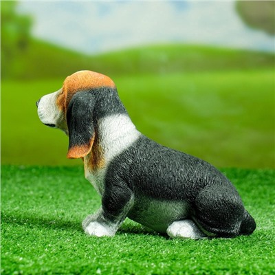 Садовая фигура из полистоуна «Щенок бассет хаунда », 16×25×13 см