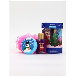 Подарочный набор новогодний в тубусе «Медвежонок», бомбочка, гель, мочалка, URAL LAB