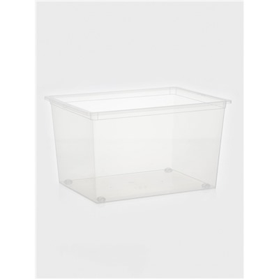 Ящик для хранения, 50 л, 53×38×30 см, с крышкой, прозрачный