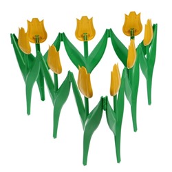 Ограждение декоративное, 30×225 см, 5 секций, пластик, жёлтый цветок, «Тюльпан»