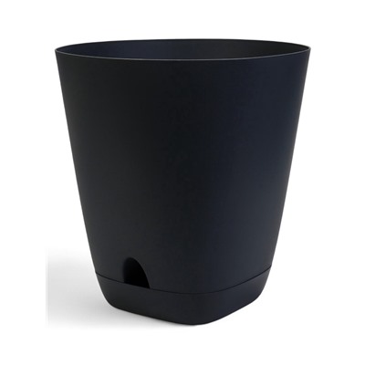 Горшок для цветов «Гранд», 28 л, d=37 см, h=38 см, пластиковый, с прикорневым поливом, графитовый