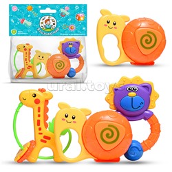 Набор погремушек "Веселье зверят" в пакете