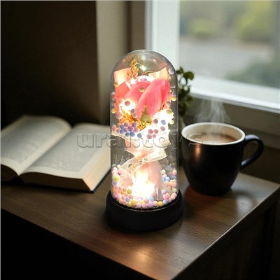 Светильник "Необыкновенная роза" в коробке (розовый)