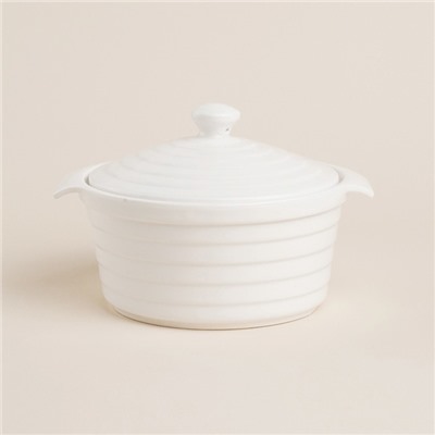 Кастрюля SL Home «Санторини», 750 мл, 19×16×7.5 см, жаропрочная керамика, белая