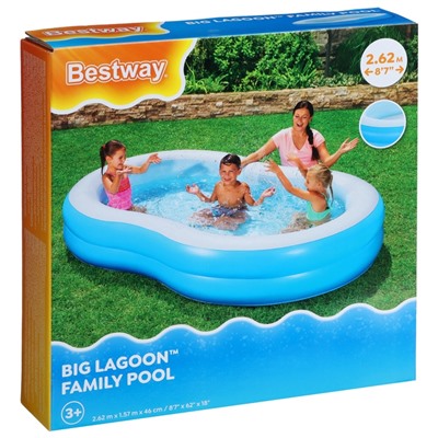 Бассейн надувной Bestway «Большая лагуна», 262×157×46 см, от 3 лет, 54117