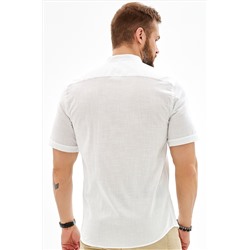 Мужская льняная рубашка с воротником-стойкой Happyfox