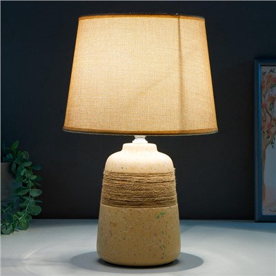 Настольная лампа с абажуром RISALUX, 16351/1, E14, 40 Вт, бежевый, 22×22×37 см