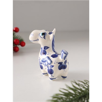 Фигурка фарфор «Конь Пегас», кобальт, 8 см