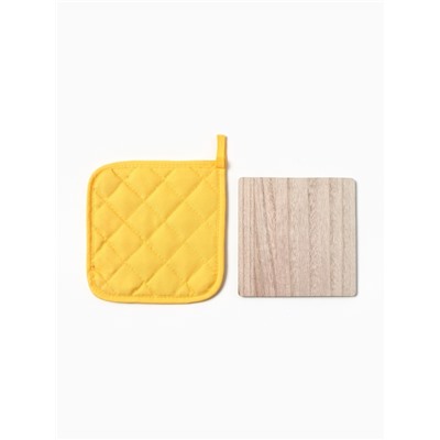 Набор кухонный «Доляна. Ярких моментов», подставка 15×15 см, прихватка 17×17 см