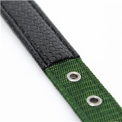 Ошейник «Комфорт» комбинированный (полиэстер, искусственная кожа), 55×2.5 см, ОШ 40-50 см, зелёный