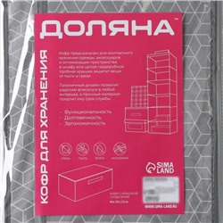 Короб стеллажный для хранения с крышкой Доляна «Фора», 40×30×25 см, серый
