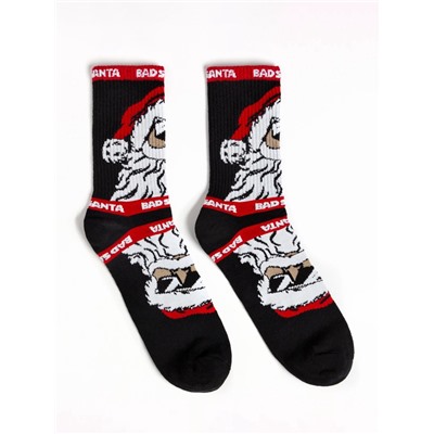 Новогодний подарок. Подарочный набор термос и носки 3 пары KAFTAN Bad Santa, размер 41-44 (27-29 см)