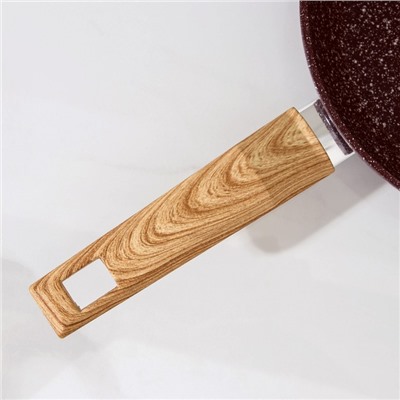Сковорода Natural. Brown, d=22 см, кованый алюминий, ручка soft-touch, антипригарное покрытие, индукция, коричневая