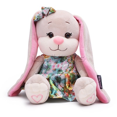 Зайка Лин в летнем платье с цветами, 20 см, в коробке