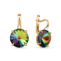 Серьги из золочёного серебра с кристаллами Swarovski 925 пробы с-002з-001VM