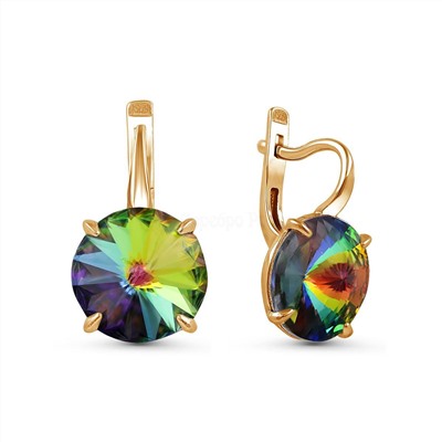 Серьги из золочёного серебра с кристаллами Swarovski 925 пробы с-002з-001VM