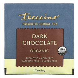 Teeccino, Prebiotic Herbal Tea, Organic Dark Chocolate, Caffeine Free , 10 Tea Bags, 2.12 oz (60 g)