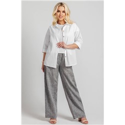 Брюки лен  221/01/Серый меланж